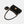 Black shoulder bag with gold-colored buckle – compact and chic